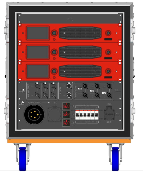Representative image of an Axiom AXPACK touring amplifier rack