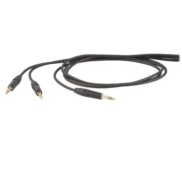 Stereo Cable black 1,5m, Jack 3p - Mini Jack 3p