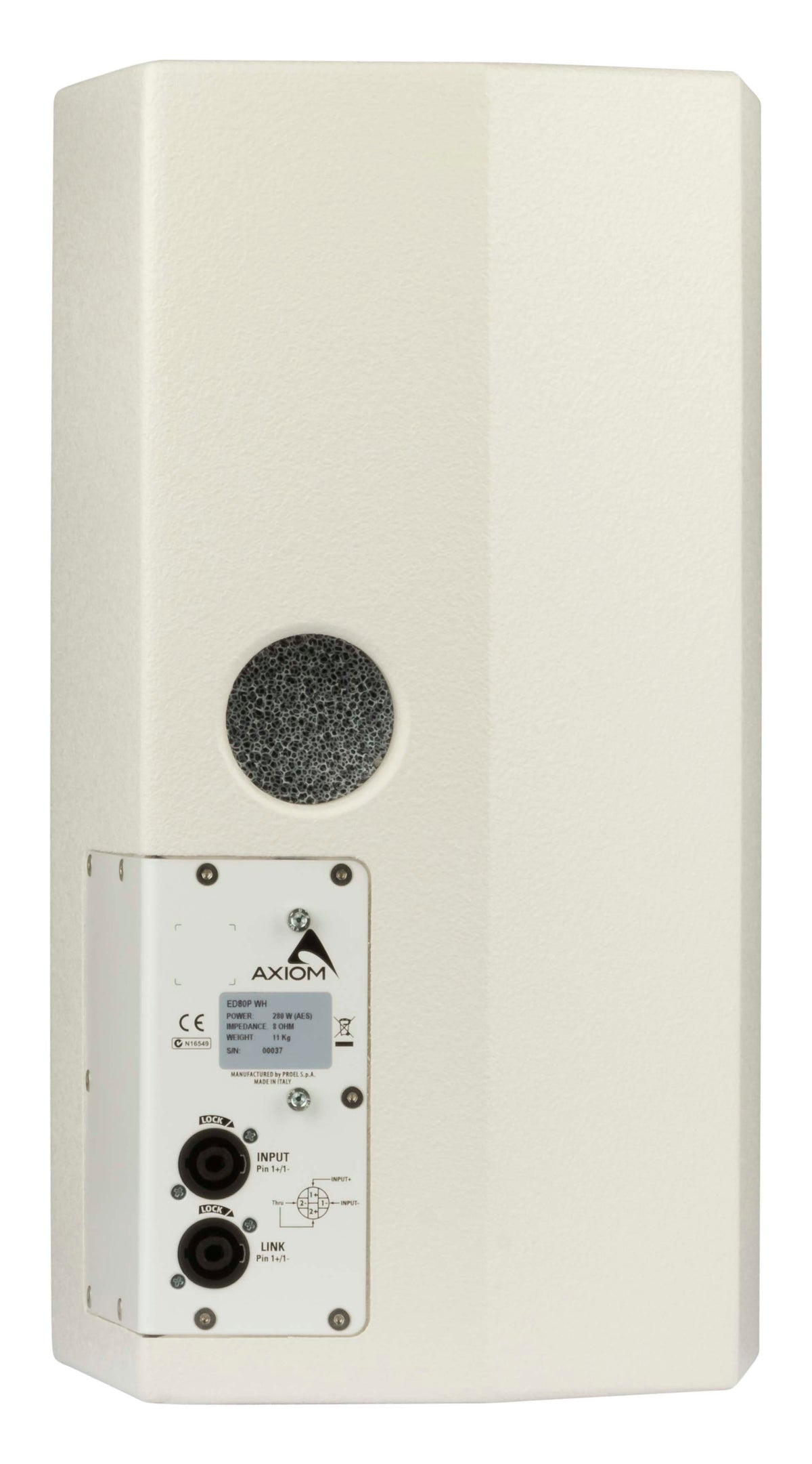 Axiom ED80PWH 8" 2-Way Passive Compact Loudspeaker (White)