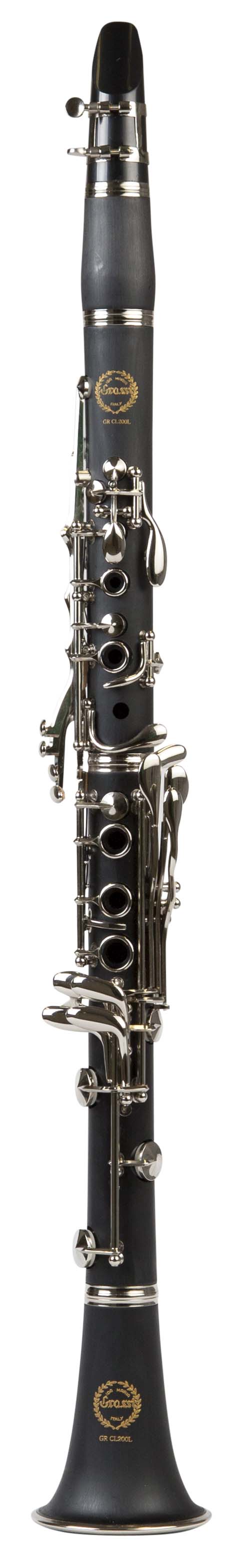 Grassi GR CL200L Clarinet in Bb 18 Keys ABS Body Wood Like Finish Black (Master Series)