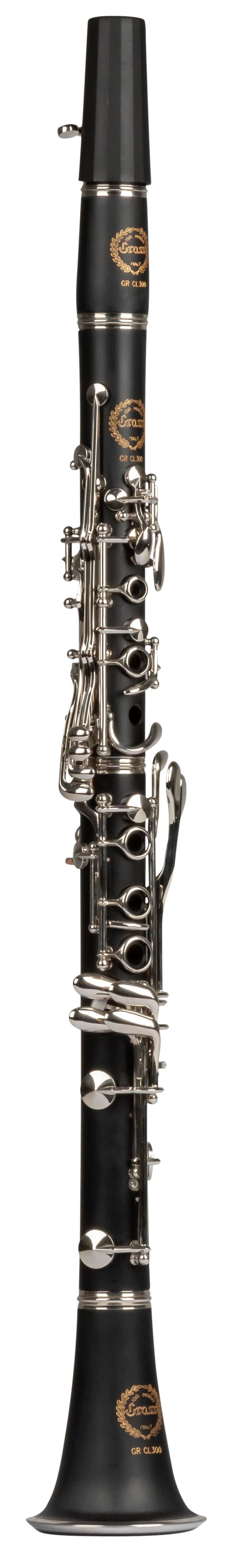Grassi GR CL300 Clarinet in B♭ 17 Keys Pisoni Pads ABS Body Wood Like Finish Black (Master Series)