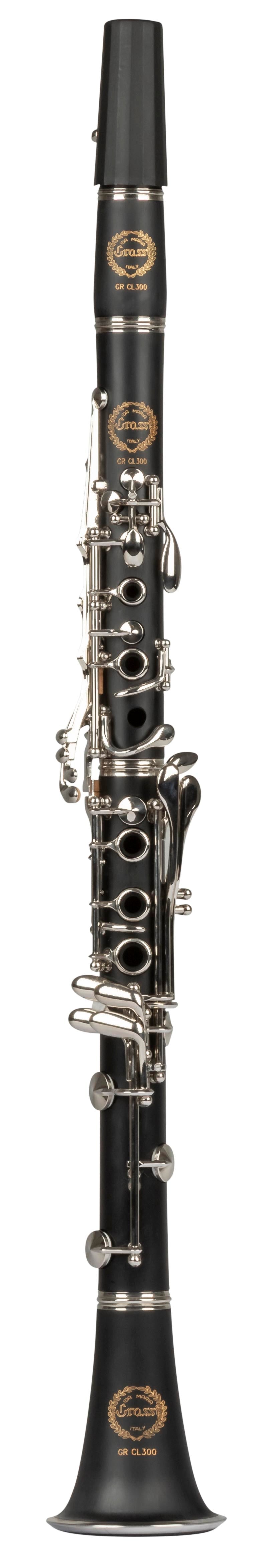 Grassi GR CL300 Clarinet in B♭ 17 Keys Pisoni Pads ABS Body Wood Like Finish Black (Master Series)