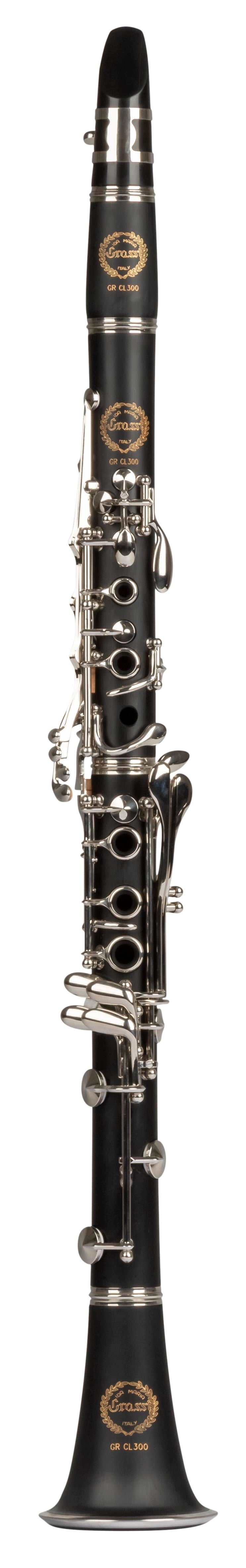 Grassi GR CL300 Clarinet in B♭ 17 Keys Pisoni Pads ABS Body Wood Like Finish Black (Master Series)