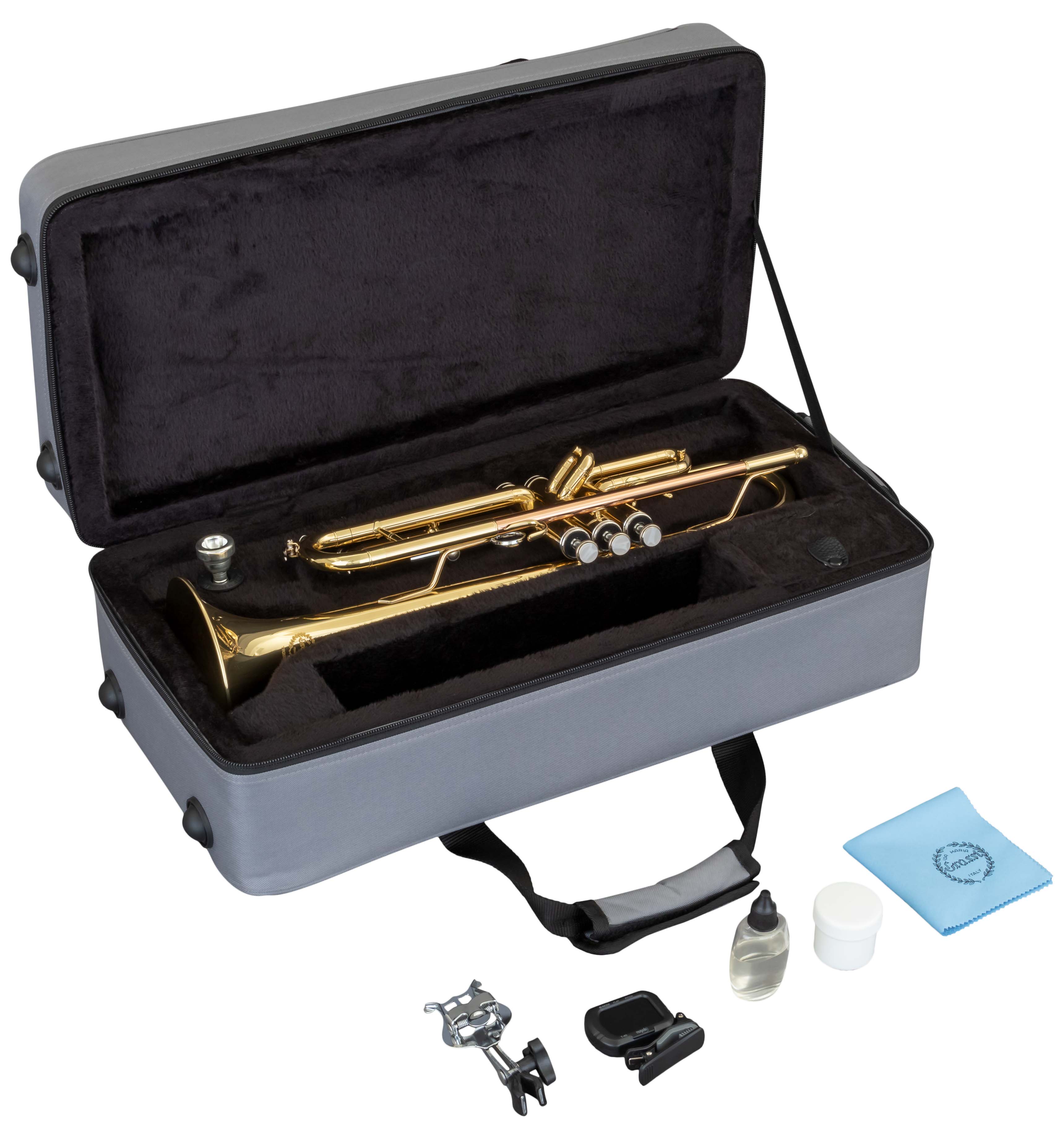 Grassi GR TR20SK Trumpet in B♭ Student Kit Yellow Brass