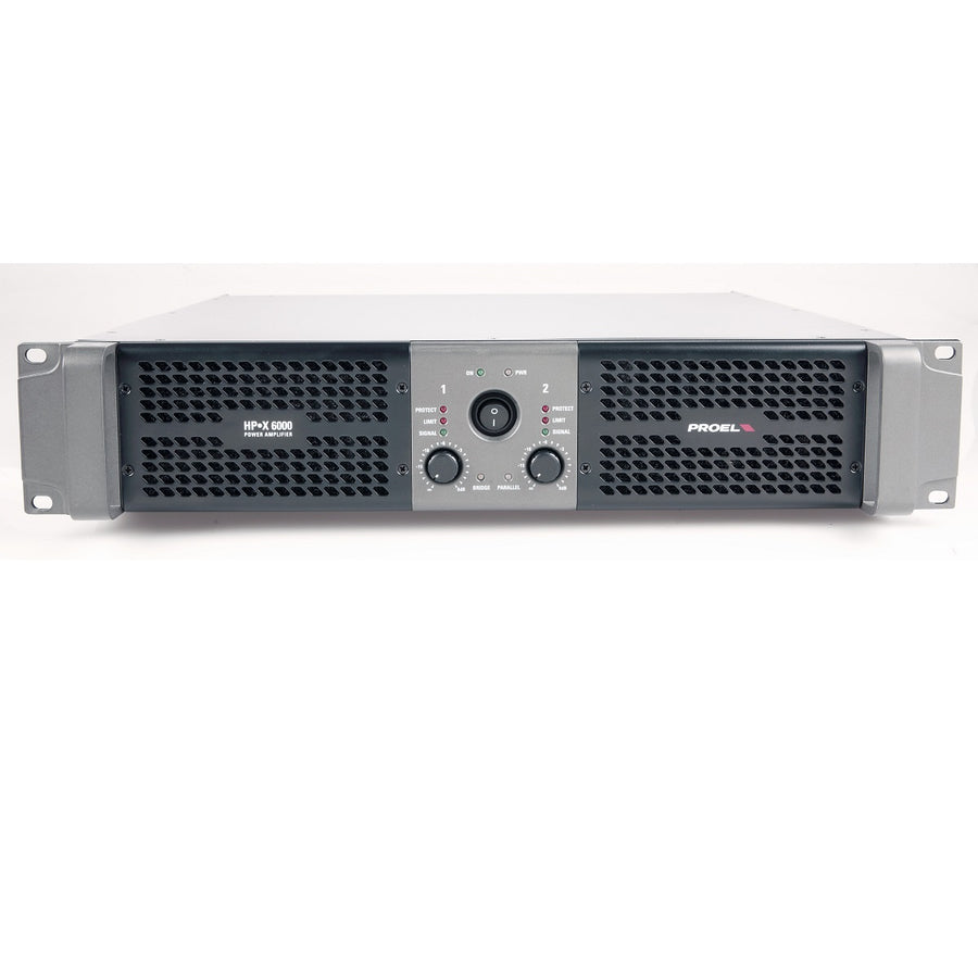 Proel HPX6000 Stereo Power Amplifier 2 x 2300 W at 2 ohm with Switchable CLIP Limiter