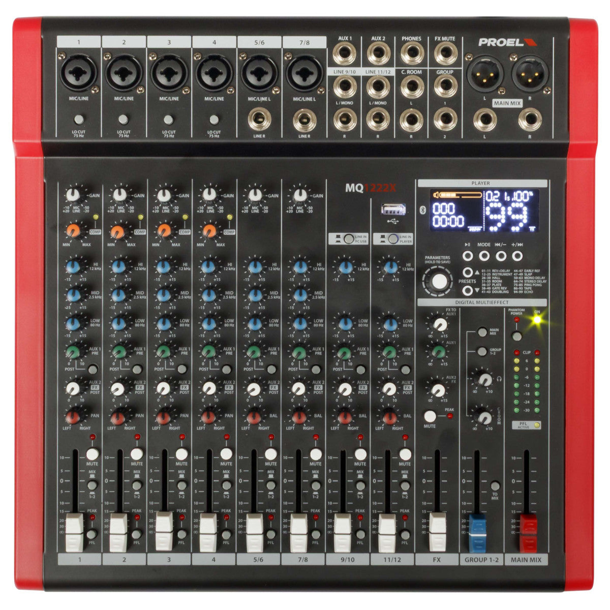 Proel MQ1222X 12-channel compact mixer with FX, USB and BT – view 10