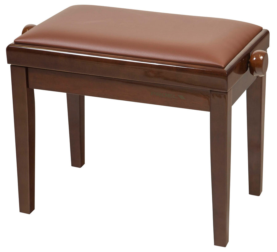 PROEL PB90VBWBR Professional Wooden Keyboard Bench Walnut Polished with Brown Velvet Seat