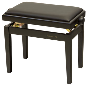 PROEL PB90VSBBK Professional Wooden Keyboard Bench Black Matte with Black Velvet Seat