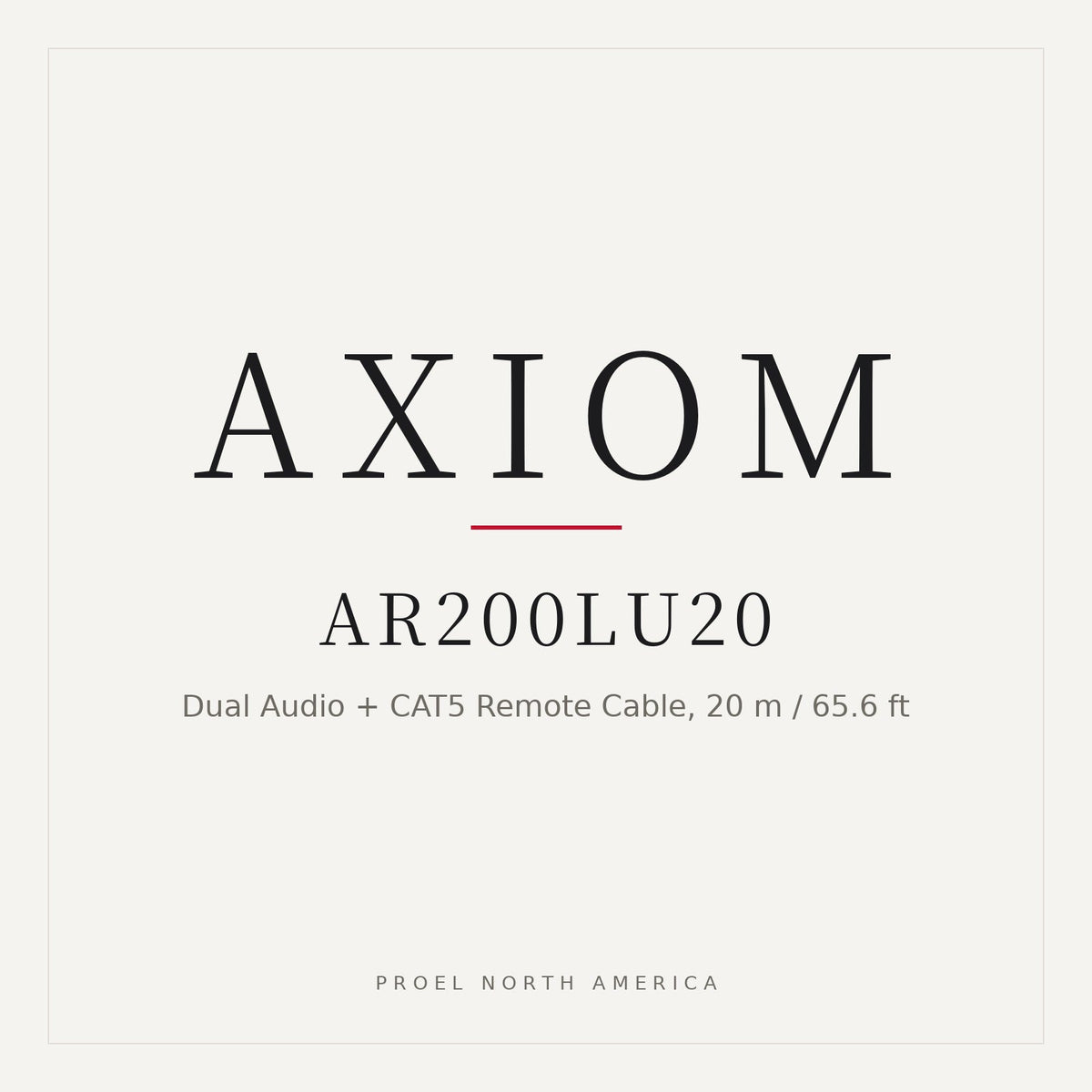 Axiom AR200LU20 Dual Audio Cable (Left + Right) plus CAT5 Remote Cable (20 meters / 65.6 feet)