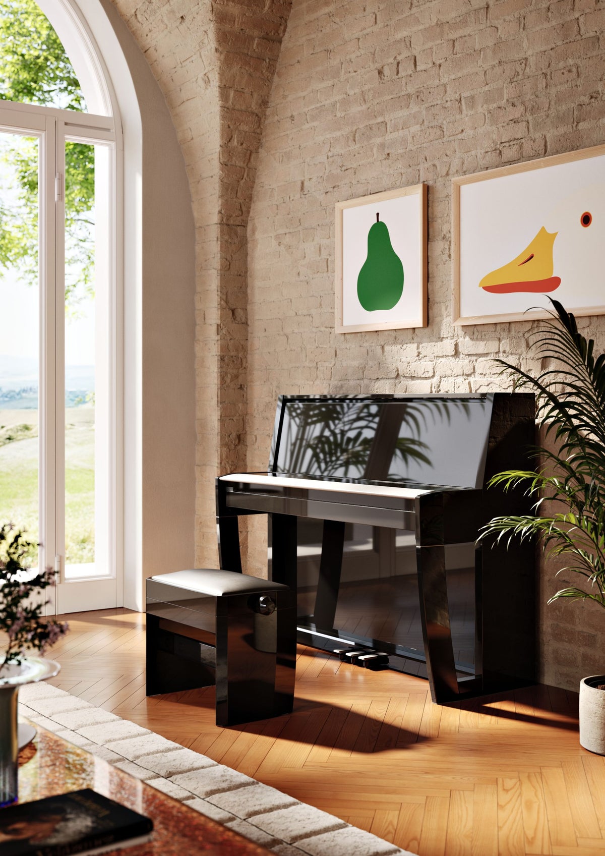 A Dexibell VIVO H10 digital piano in a sunlit living room