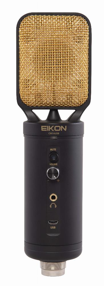 Eikon CM14USB USB + XLR Condenser Studio Microphone with USB Interface (Black & Gold)