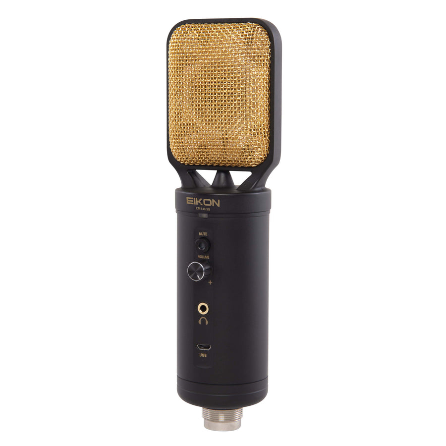 Eikon CM14USB USB + XLR Condenser Studio Microphone with USB Interface (Black & Gold)