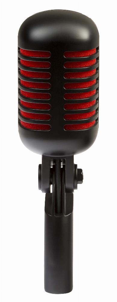 Eikon DM55V2RDBK Vintage Design Professional Vocal Dynamic Microphone (Satin Black with Red Trim)