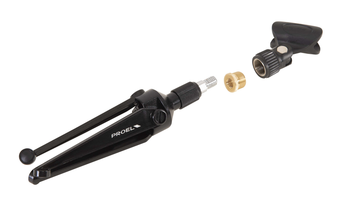 Proel DST60TL Desktop Microphone Stand with Metal Base (Matte Black)