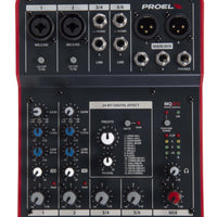 Proel MQ6FX Compact 6-channel Mixer with FX