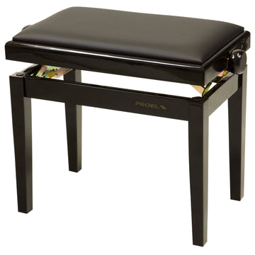 Proel PB90SBBBK Professional Wooden Keyboard Bench in Polished Black