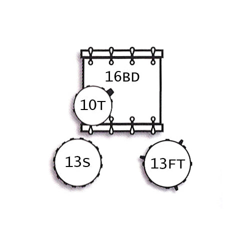 Tamburo TB OPERA416FC OPERA Series (4-piece stave-wood shell pack with Snare Drum and 16