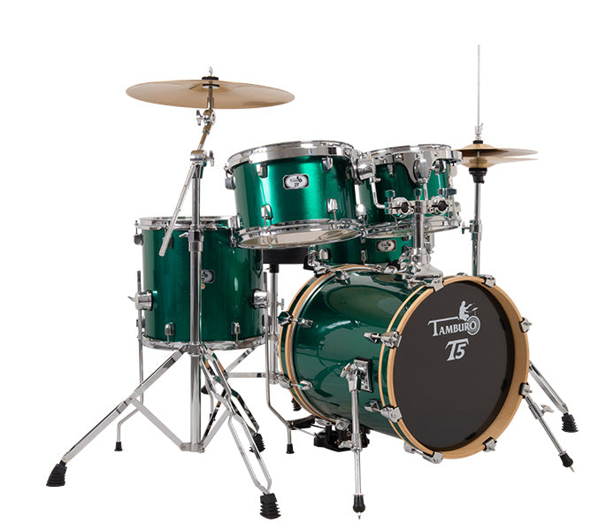 Tamburo T5 Series Complete Drum Set with Hardware Included (5-piece shell pack with Snare Drum and 18