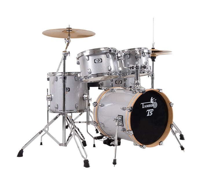 Tamburo T5 Series Complete Drum Set with Hardware Included (5-piece shell pack with Snare Drum and 22