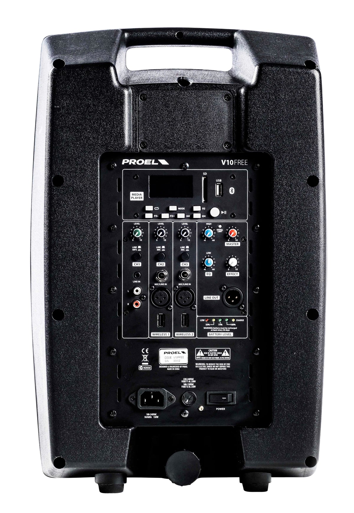 Proel V10FREE V-FREE Series Portable All-in-One Battery-Powered 10" Loudspeaker Sound System