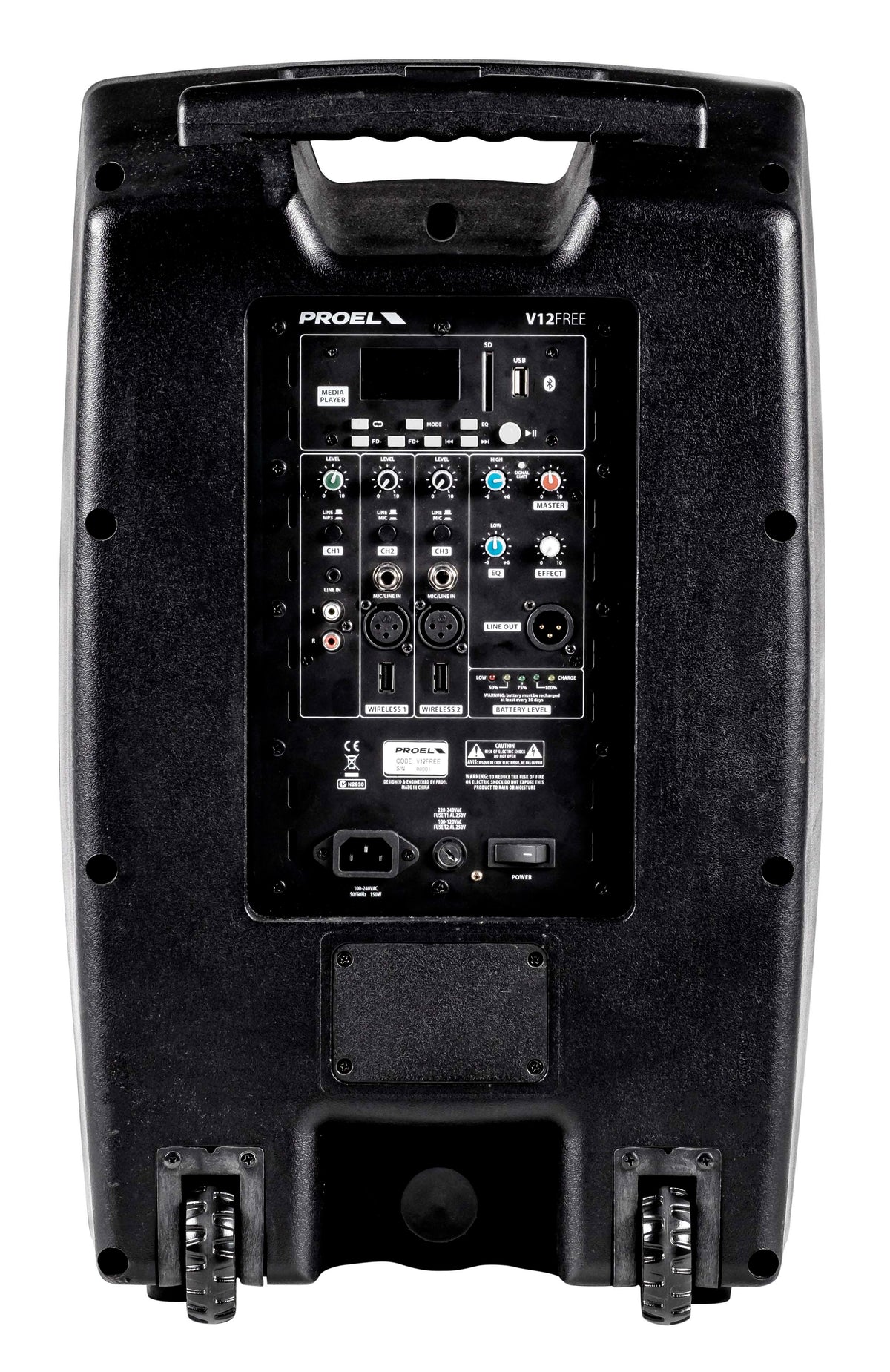 Proel V12FREE V-FREE Series Portable All-in-One Battery-Powered 12" Loudspeaker Sound System