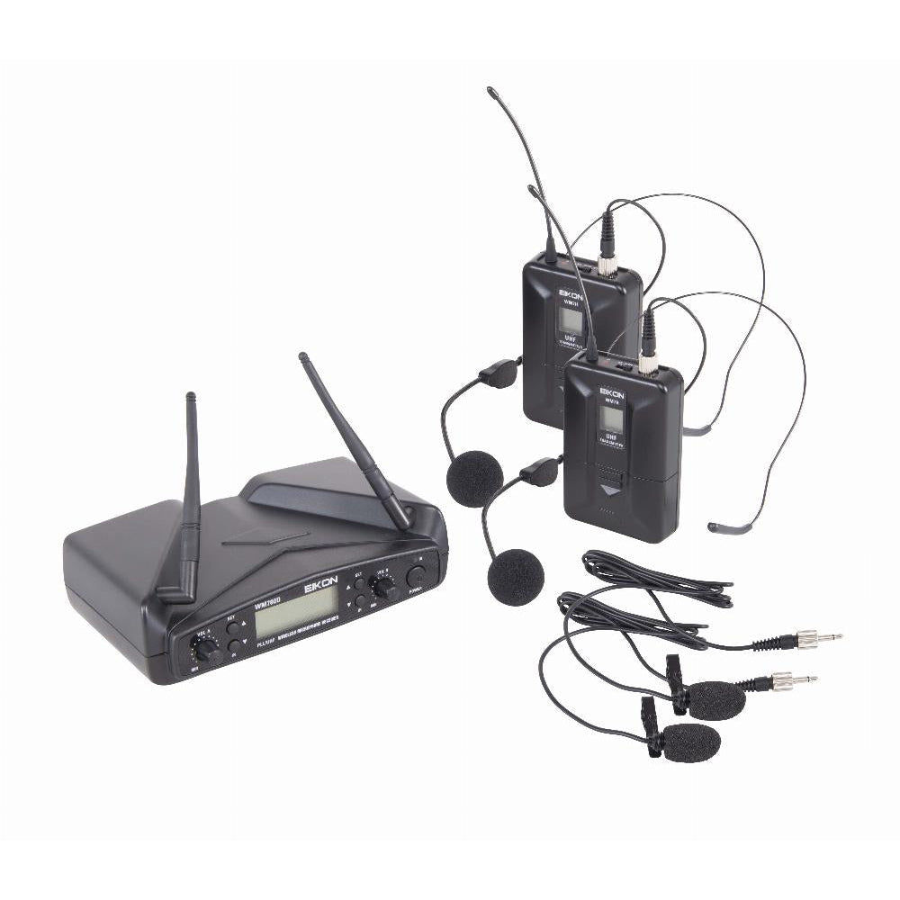Eikon WM700DHA Dual-Channel PLL UHF Wireless Belt-Pack Microphone System, US Version 512-562 MHz