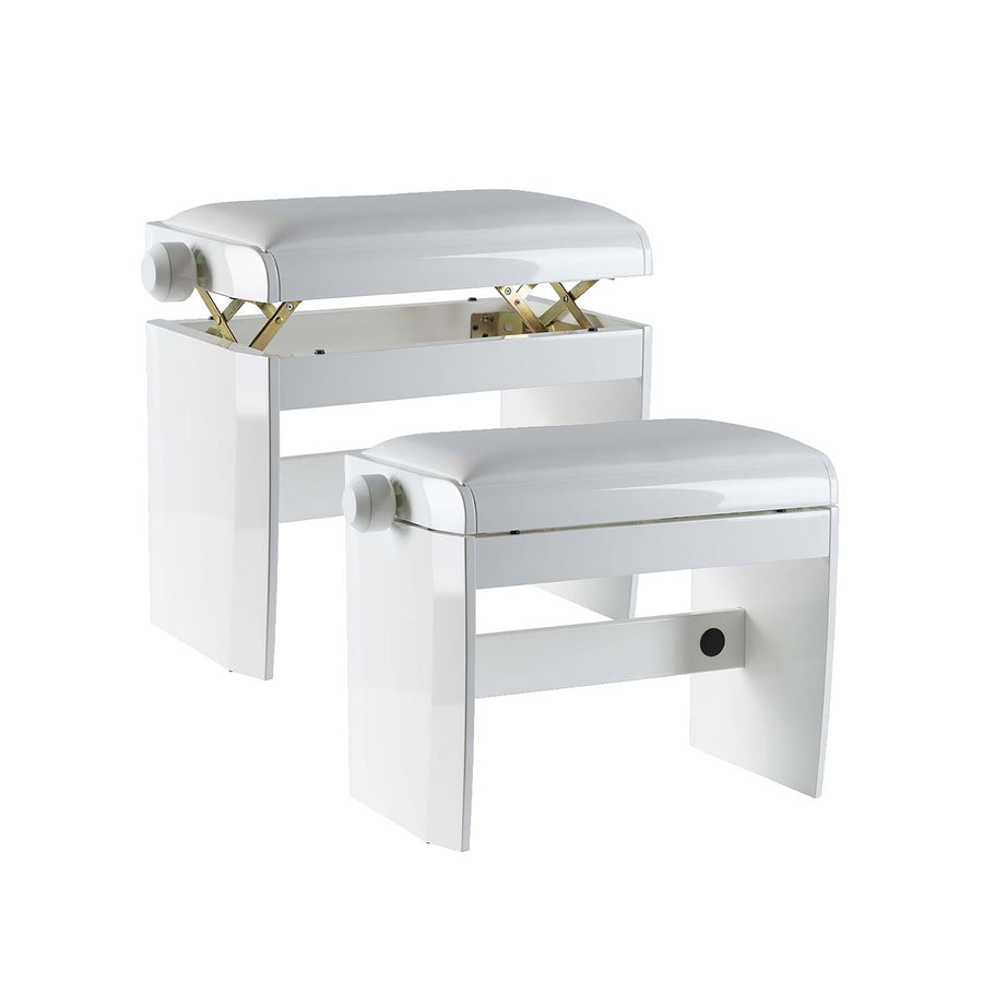 Dexibell HBENCHWHP Adjustable Piano Bench in Polished White