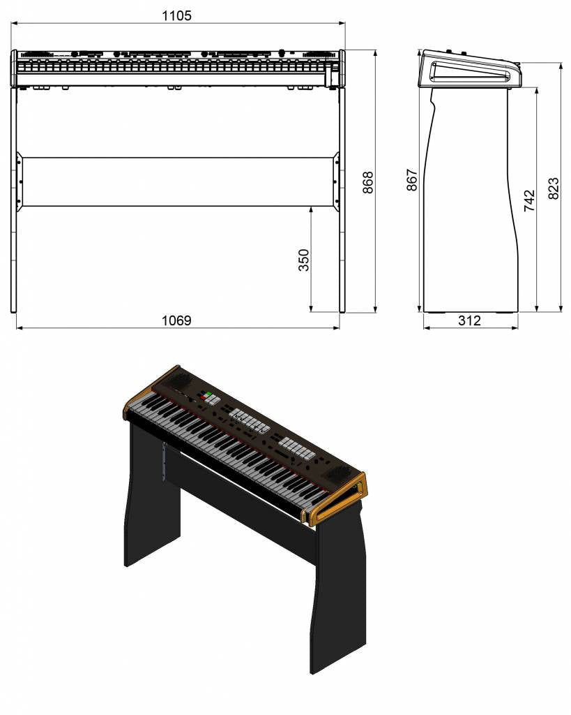 Dexibell DX STDL3 Custom Wooden Stand for the CLASSICO L3 Organ